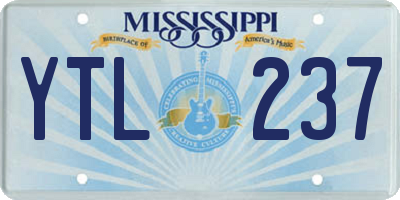 MS license plate YTL237