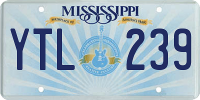 MS license plate YTL239