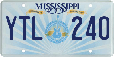 MS license plate YTL240