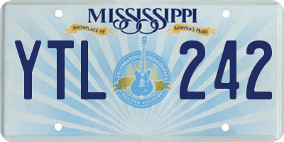 MS license plate YTL242