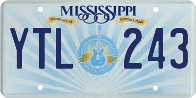 MS license plate YTL243