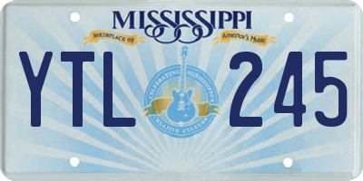 MS license plate YTL245