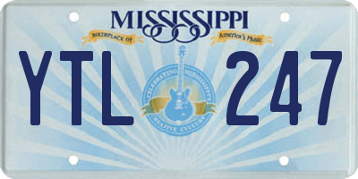 MS license plate YTL247