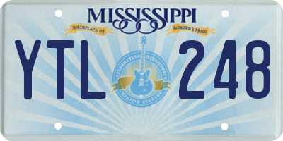MS license plate YTL248