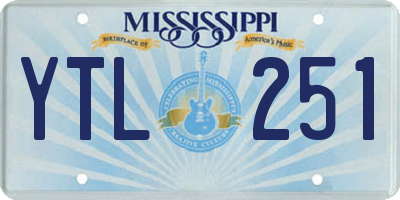 MS license plate YTL251