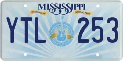 MS license plate YTL253