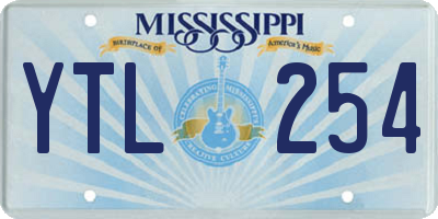 MS license plate YTL254
