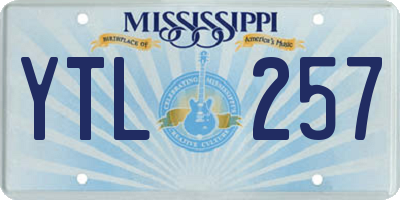MS license plate YTL257
