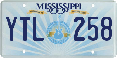 MS license plate YTL258