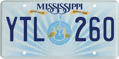 MS license plate YTL260