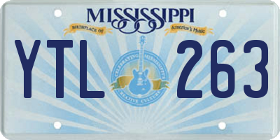 MS license plate YTL263