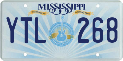 MS license plate YTL268