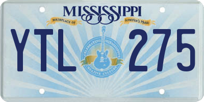 MS license plate YTL275