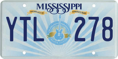 MS license plate YTL278