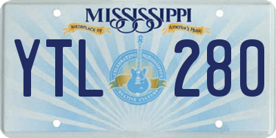 MS license plate YTL280