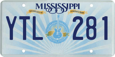 MS license plate YTL281