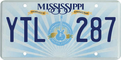 MS license plate YTL287