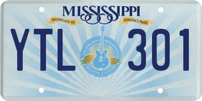 MS license plate YTL301