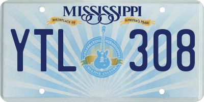 MS license plate YTL308