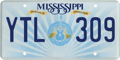MS license plate YTL309