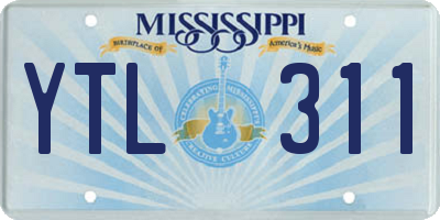 MS license plate YTL311