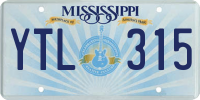 MS license plate YTL315