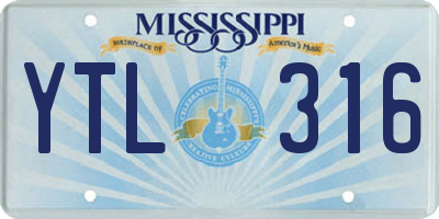 MS license plate YTL316