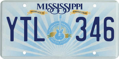 MS license plate YTL346