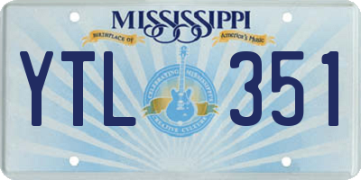 MS license plate YTL351