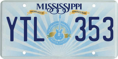 MS license plate YTL353