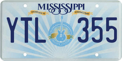MS license plate YTL355