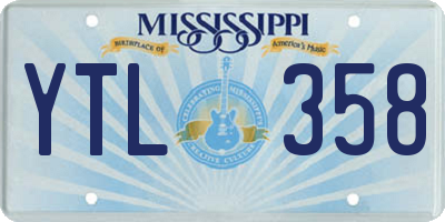MS license plate YTL358