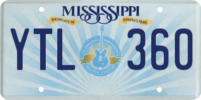 MS license plate YTL360