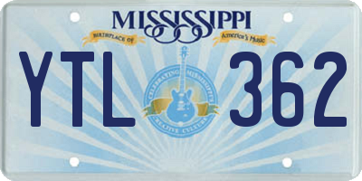 MS license plate YTL362