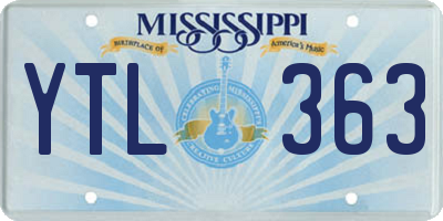 MS license plate YTL363
