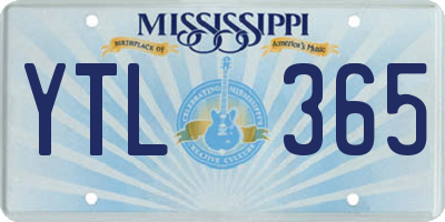 MS license plate YTL365