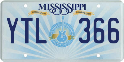 MS license plate YTL366