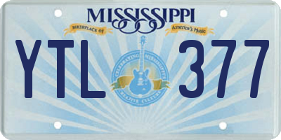 MS license plate YTL377