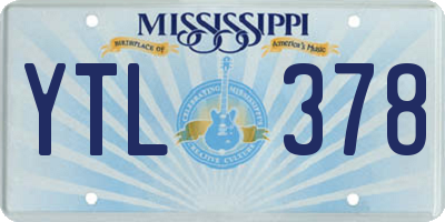 MS license plate YTL378