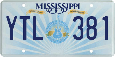 MS license plate YTL381