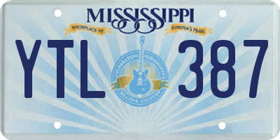 MS license plate YTL387