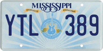 MS license plate YTL389