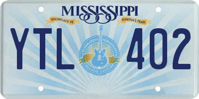 MS license plate YTL402