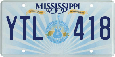 MS license plate YTL418