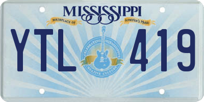MS license plate YTL419