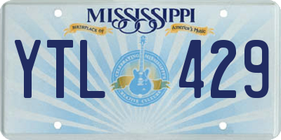 MS license plate YTL429