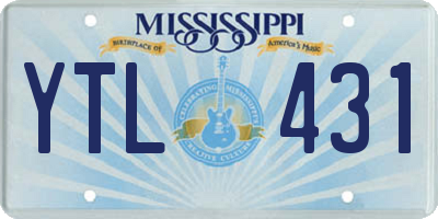 MS license plate YTL431