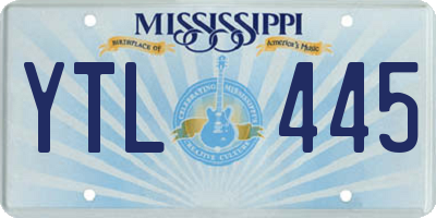 MS license plate YTL445