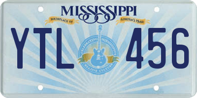 MS license plate YTL456