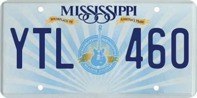 MS license plate YTL460